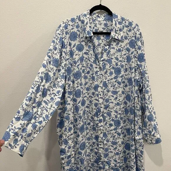 J. Jill A-line linen-blend maxi dress Floral 3XL Party Vacation Clean girl - Picture 3 of 12